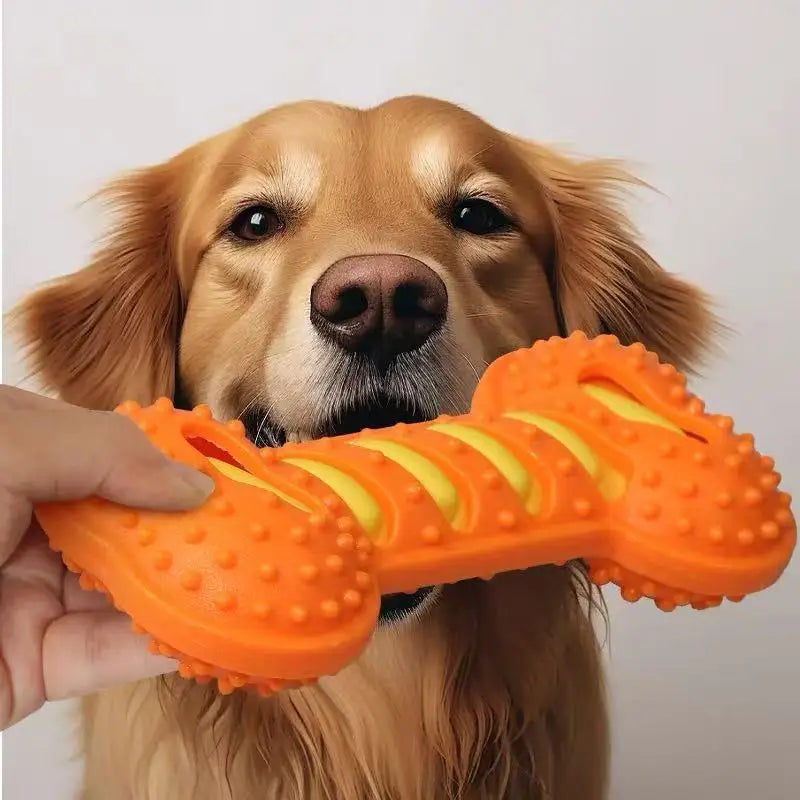 Durable Squeaky Rubber Bone Toy