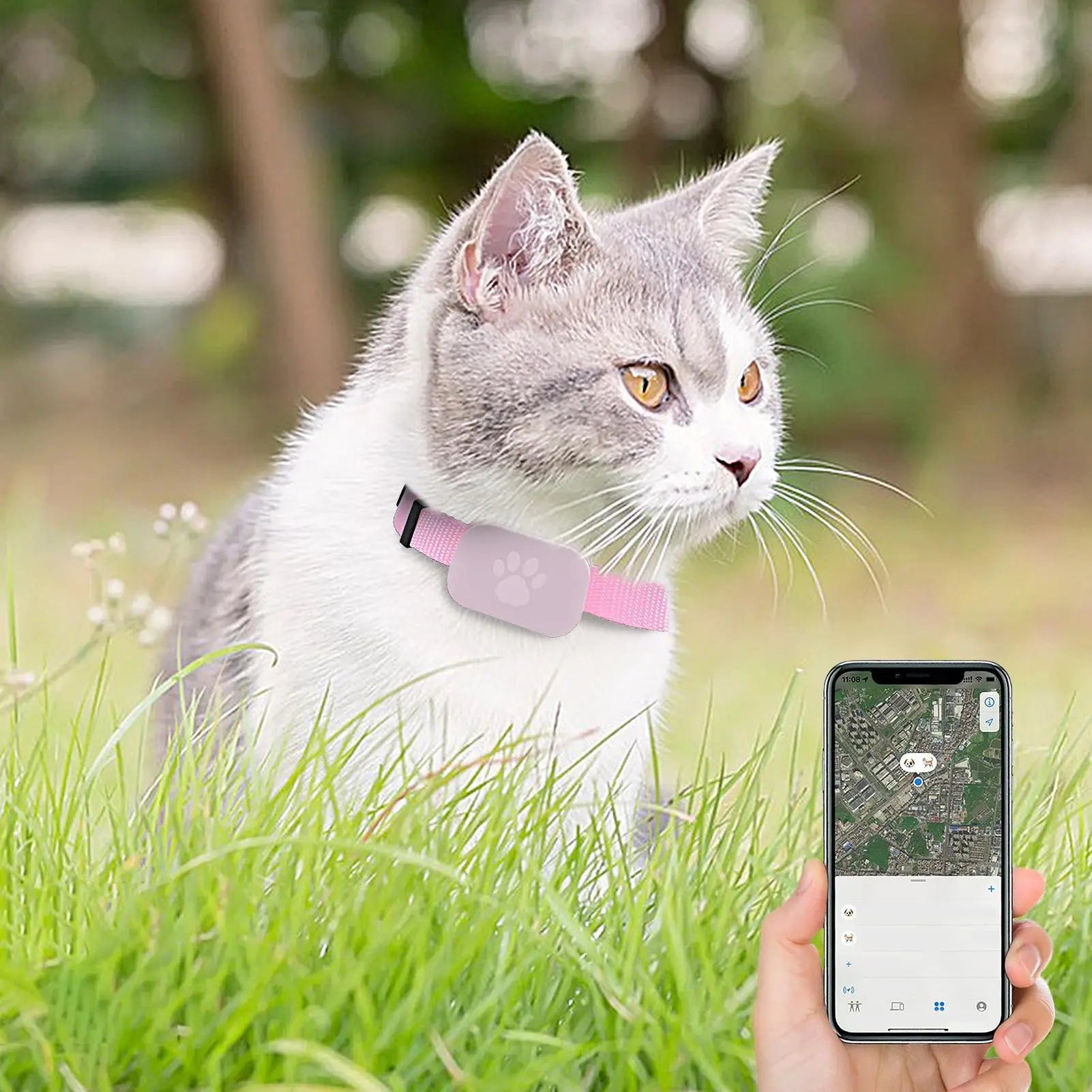 Cat Trackers Cat Tracker Collar Pet Kitten Collar Multifunctional Pet Smart Trackers Pets Accessories IOS Compatible