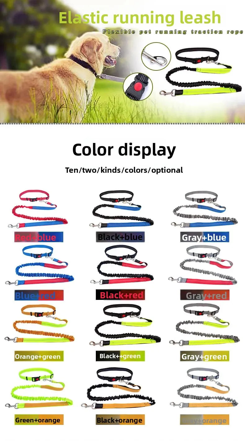 Hand Free Dog Leash for Pet Walking Running Jogging Adjustable Dog leash Waist Belt Chest Strap Traction Rope Dog Accessories