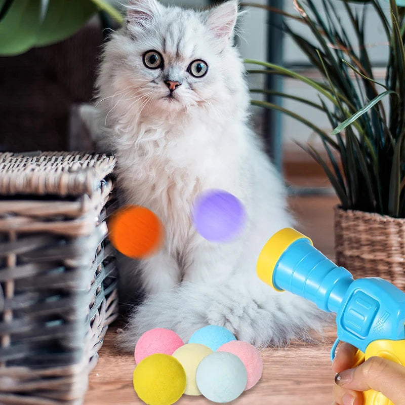 Interactive Mini Ball Launcher Cat Toy