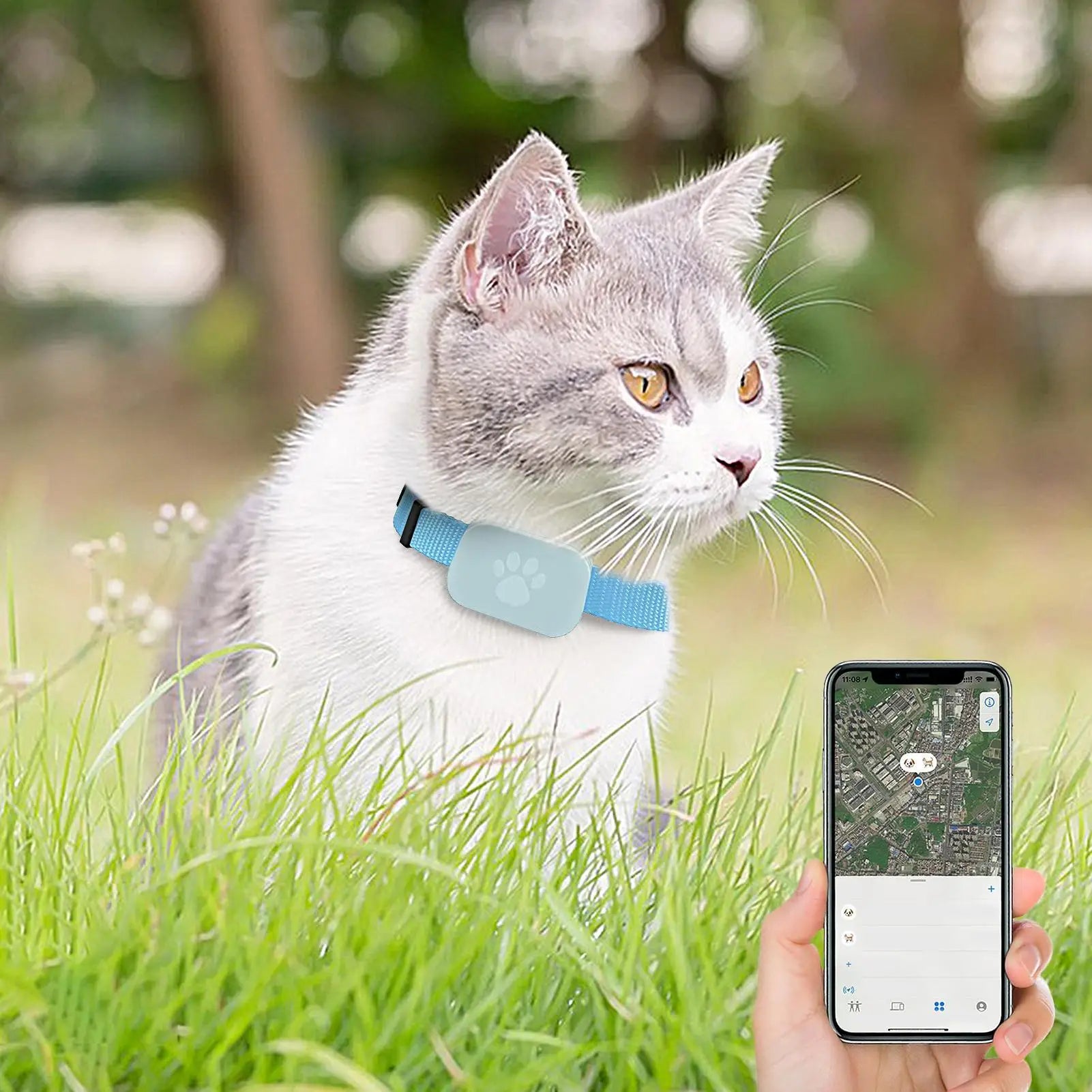 Cat Trackers Cat Tracker Collar Pet Kitten Collar Multifunctional Pet Smart Trackers Pets Accessories IOS Compatible