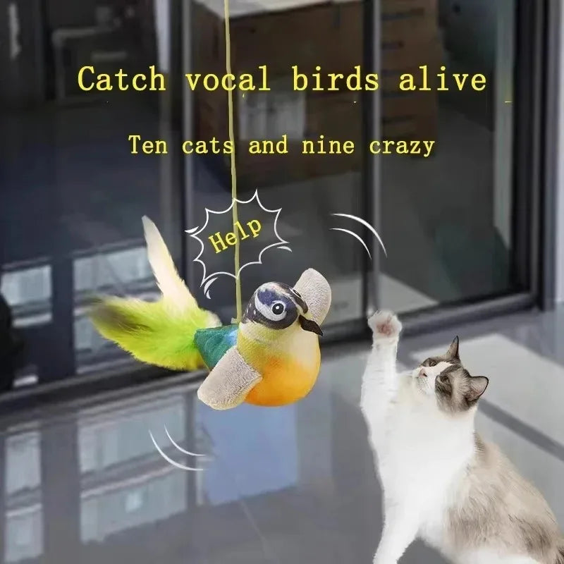 Hanging Bird Sound Interactive Cat Toy