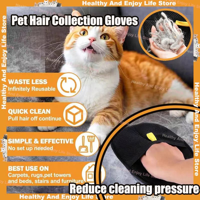Pet Grooming & Hair Deshedding Gloves