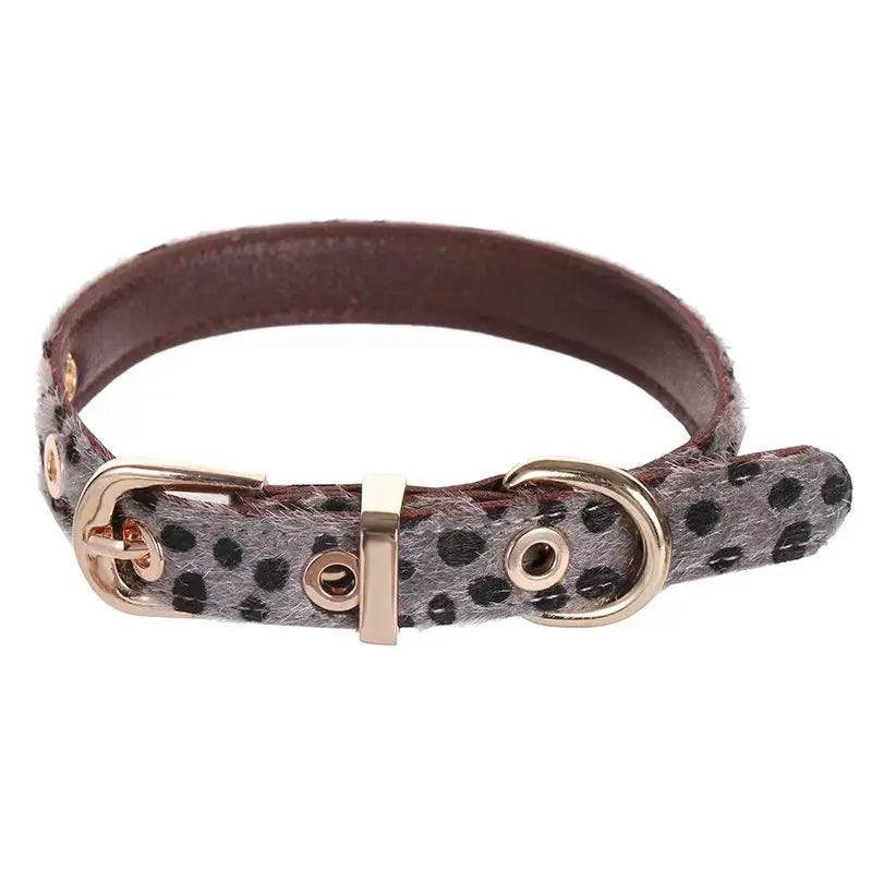 Leopard Print Dog Harness and Leash Set Adjustable - Stylish Dog Collar Pu Fashion Pet Walking Accessories for Small Dogs