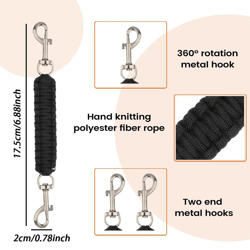 Dog Collar Safety Clip Double End Adjustable No Pull Connector Harness Safety Strap Puppy Kitten Small Medium Dogs Walking Park