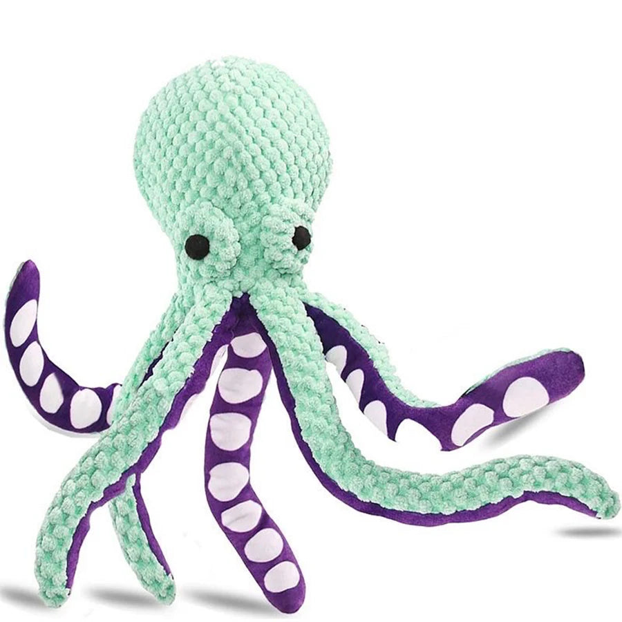 Interactive Squeaky Plush Octopus Toy