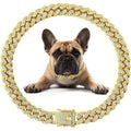 Dog Chain Diamond Collar Walking Metal Chain Necklace with Secure Buckle Pet Cuban Style Collar Jewelry Accessories for Dog Cats