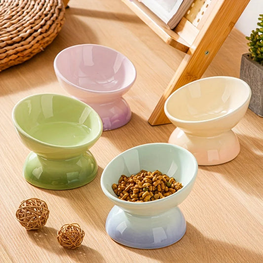 Anti-Vomit Tilted Ceramic Bowl