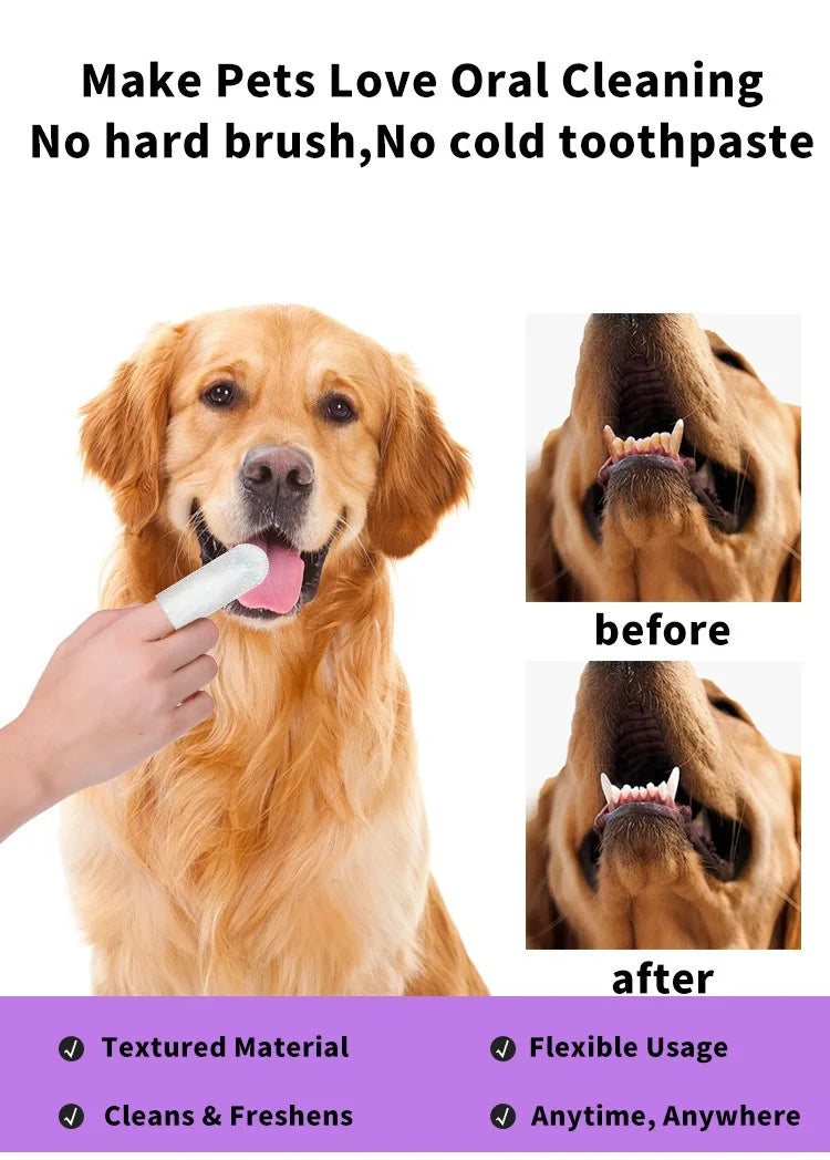 Disposable Pet Dental Cleaning Finger Wipes