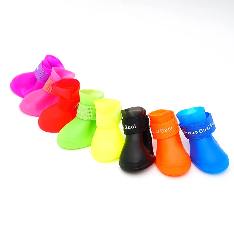 Wasserdichte Haustierschuhe aus weichem Silikon