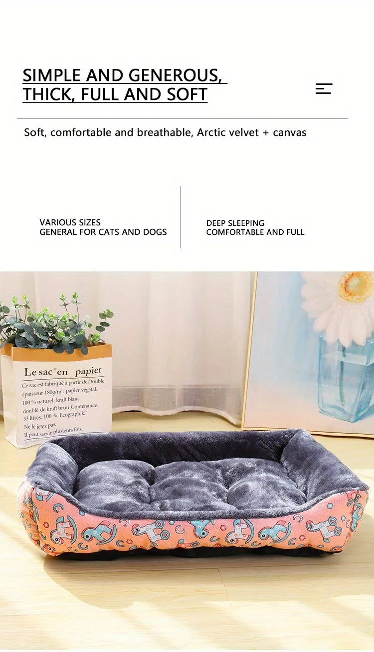 Cozy Winter Plush Pet Sofa Bed