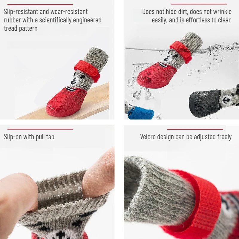Pet Dog Shoes Socks And Harness For A Small Dog Warm Waterproof Non Slip Boots As Cat Necklace Accessories For Both Cats And Dog