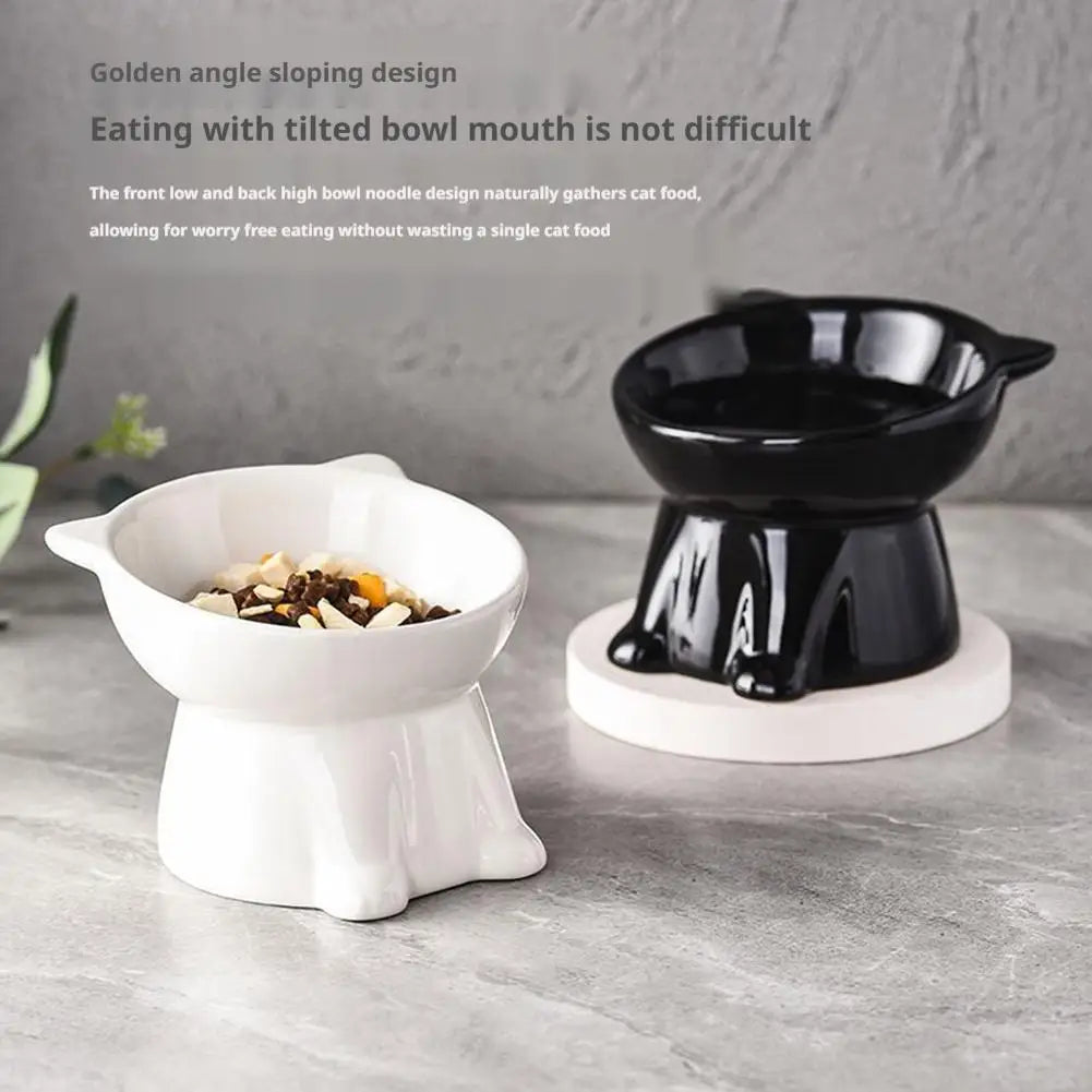 Cat Bowl Pet Accessories Ceramic Diagonal High Feet Cute Protection Cervical Spine Dog Bowl Drink Water Bowl Pet Supplies