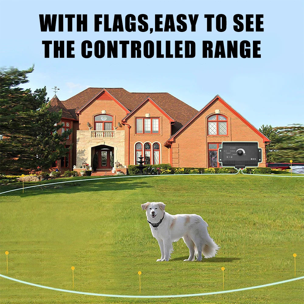 Dog Training Collar Electronic Pet Fence System Containment Waterproof Sound Shocked Collar Electric Dog Fence Pet Accessories