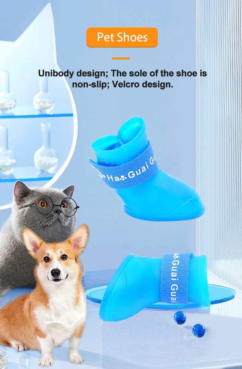 Wasserdichte Haustierschuhe aus weichem Silikon