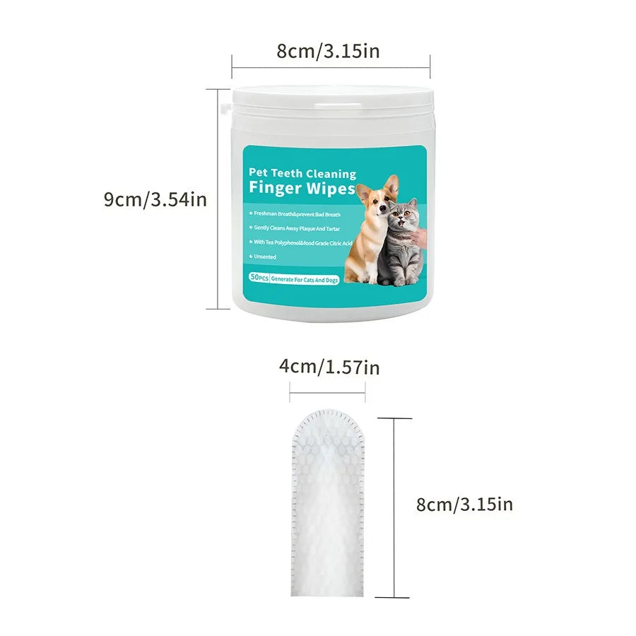 Disposable Pet Dental Cleaning Finger Wipes