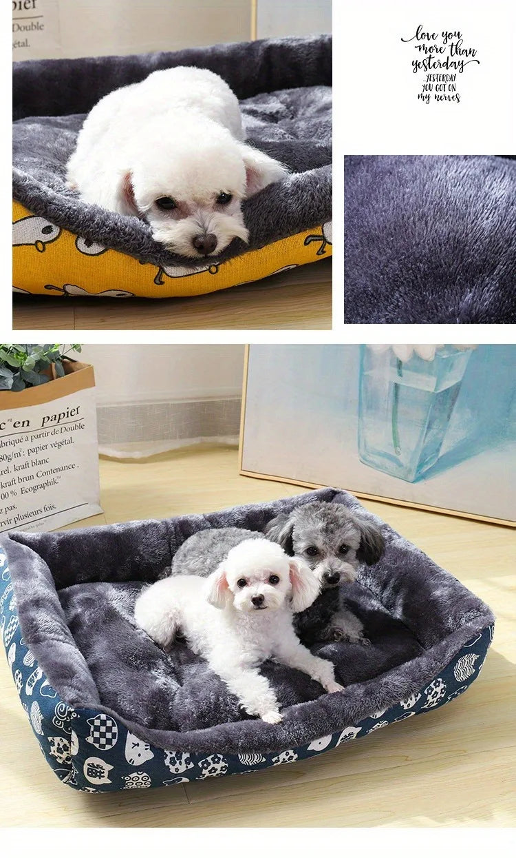 Cozy Winter Plush Pet Sofa Bed