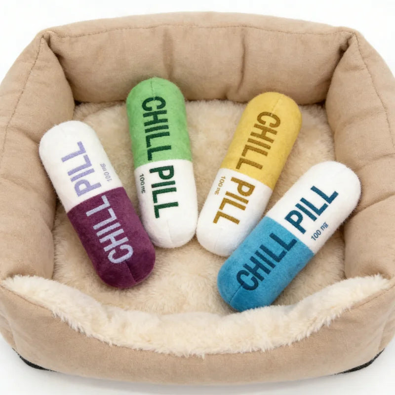 Durable Plush Capsule Chew Toy